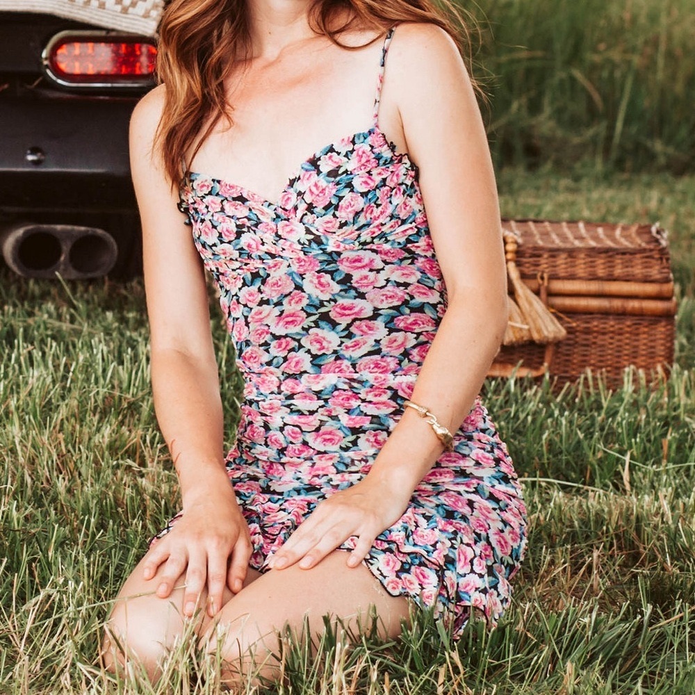 City Vibe, Floral ruched dress, XS